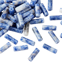 (306FM) Жонкиль матовый с лаймовой подкладкой 2 нити натуральные голубые пятна яшмы бусины нити, трубка, 13x4 мм, отверстие : 1 мм, около 27~30 шт / нитка, 15.30 дюйм (38.86 см)