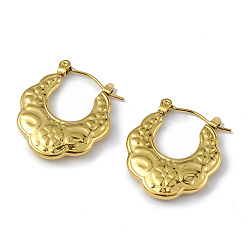 Золотой Ионное покрытие (ip) 304 богемные серьги-кольца из нержавеющей стали для женщин, золотые, 22.5x20x3 мм, штифты : 0.5 мм