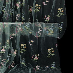 Темный Морско-зеленый 2 ярдов полиэстеровой вышивки 3 сетчатые ткани с цветочным рисунком, поделки товары для рукоделия, темно-зеленый, 1660x1.5 мм