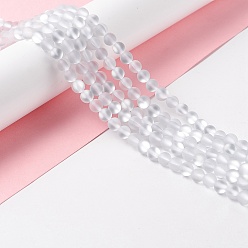Прозрачный Синтетические лунные лучи, матовые, круглые, прозрачные, 6 мм, отверстие : 1 мм, около 60~64 шт / нитка, 14.76''~15.55'' (37.5~39.5 см)