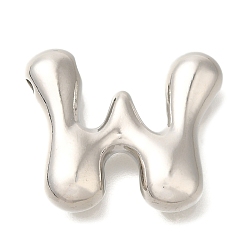 Letter W Стойки обшивки латунные подвески, без кадмия и без свинца, подвески с буквой az~z, Буква W, 21x25x6 мм, отверстие : 2.5x3 мм