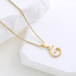 Letter G Ожерелья с подвесками в виде алфавита из нержавеющей стали для женщин, золотые, Буква G