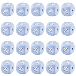 Letter U 20 силиконовые бусины с синими кубическими буквами 12x12x12 мм квадратные кубики алфавита бусины с 2 мм отверстием распорка свободные бусины с буквами для браслета, ожерелья, ювелирных изделий, letter.u, 12 мм, отверстие : 2 мм