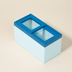 Светло-Синий Украшение для мини-горизонтального морозильника, миниатюрные украшения из дерева, аксессуары для кукольного домика с микро-ландшафтом, притворяясь опорными украшениями, голубой, 118x60x64 мм