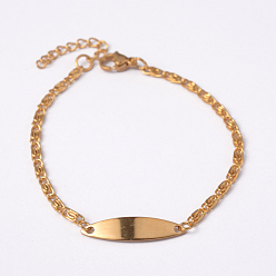 Золотой 304 из нержавеющей стали ссылка браслеты, византийские браслеты цепи, с карабин-лобстерами , золотые, 6-3/4 дюйм (170 мм)