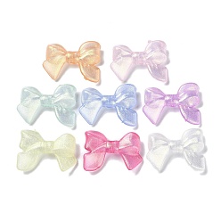 (52) Непрозрачная лаванда Прозрачные акриловые бусины, с блеском порошок, бантом, разноцветные, 23x33x6.5 мм, отверстие : 2 мм, Около 240 шт / 500 г