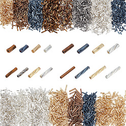 (52) Непрозрачная лаванда 2400шт 16 стили стеклянные витые стеклярусные бусины, металлических цветов, разноцветные, 5~12x2 мм, отверстие : 0.5 мм, 150 шт / стиль