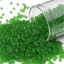 (7F) Transparent Frost Peridot TOHO Round Seed Beads, Japanese Seed Beads, (7F) Transparent Frost Peridot, 11/0, 2.2mm, Hole: 0.8mm, about 50000pcs/pound
