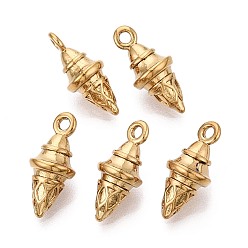 Золотой 304 подвески из нержавеющей стали, двухконусные подвески, золотые, 18x8x7.5 мм, отверстие : 1.6 мм