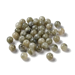 Цвет Оливы Акриловые бусины, имитация драгоценных камней, круглые, оливковый, 8 мм, отверстие : 1.8 мм