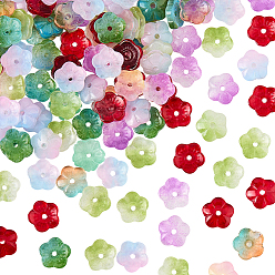 (52) Непрозрачная лаванда 200 шт. Прозрачные стеклянные бусины, окрашенные распылением., цветок сакуры, разноцветные, 9.5x10x3 мм, отверстие : 1.2 мм