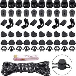 (52) Непрозрачная лаванда Аксессуары для обуви, в том числе 40пластиковые шнуровые замки, 10 м полиэфирные эластичные шнуры и 1 поликарбонатная мягкая рулетка из полиуретана, разноцветные, 19.5x16.5x5 мм, отверстие : 2.5 мм