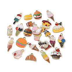 (52) Непрозрачная лаванда Подвески из эмали и сплава, пищевые чары, золотые, разноцветные, 12.5~24x8~18x1~6.5 мм, отверстие : 1.6~2 мм, 25 шт / пакет