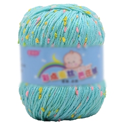 Аквамарин Полиэфирная пряжа, твидовая пряжа, для свитера-шапки, для вязания крючком принадлежности, аквамарин, 2 мм, около 85.30 ярдов (78 м) / моток