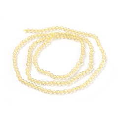Yellow Transparent Glass Beads Strands, Faceted, Round, Yellow, 2mm, Hole: 0.5mm, about 164~182pcs/strand, 14.8~15.7 inch(37.5~40cm)