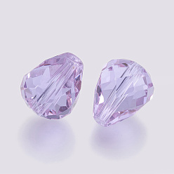 Lilac Imitation Austrian Crystal Beads, Grade AAA, Faceted, Drop, Lilac, 10x12mm, Hole: 0.9~1.5mm