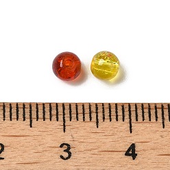 Mixed Color Transparent Crackle Glass Beads, Round, Mixed Color, 4~4.5x4mm, Hole: 1mm, about 5500pcs/500g