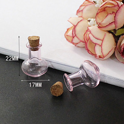 Vase Миниатюрные стеклянные бутылки, с пробками, пустые бутылки желаний, для аксессуаров для кукольного домика, изготовление ювелирных изделий, ваза, 22x17 мм