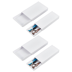 Белый 4шт. 2 варианты пластикового контейнера для хранения ручек, прямоугольные, белые, 221~224x91~135x34~35 мм, 2 шт / стиль