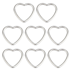 Серебро 8покрытие для стоек 925 соединительные кольца из стерлингового серебра, разъем сердца, серебряные, 9.4x10x0.9 мм