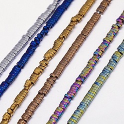 Mixed Color Electroplate Non-magnetic Synthetic Hematite Beads Strands, Oval, Grade A, Mixed Color, 3x2x1mm, Hole: 1mm, about 400pcs/strand, 16 inch