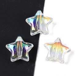 Прозрачный АВ Покрытие акриловыми шариками, звезда, ясно AB, 11x12x6 мм, отверстие : 1.8 мм