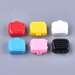 (52) Непрозрачная лаванда Кабошоны из смолы, чемодан, разноцветные, 29x24.5x13~13.5 мм