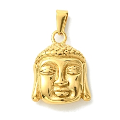 Золотой Вакуумное покрытие pvd 304 подвески из нержавеющей стали, очарование будды, золотые, 26x19.5x7 мм, отверстие : 8.5x4.5 мм