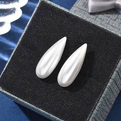 Teardrop 304 серьги-гвоздики из пластика и нержавеющей стали с имитацией жемчуга, ионное покрытие (ip), золотые, слеза, 22x8 мм