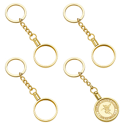 Золотой 4шт. застежки для брелков из сплава, с кольцом для ключей, круглые кольца, золотые, 108.5 мм