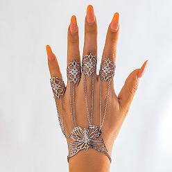 Платина Хэллоуин готические бабочки железные кольца браслеты для женщин, платина, 5-1/2 дюйм (14 см)