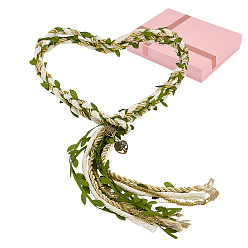 Зеленый Корсажи из полиэстерового и хлопкового шнура для свадьбы, партийные украшения, зелёные, 1800 мм