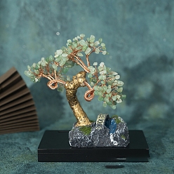 Зеленый Авантюрин Украшения из натуральной зеленой авантюриновой крошки, с латунной проволокой, обернутой украшением фэн-шуй на удачу, 145x80 мм