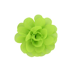 Grün gelb Handgefertigte gewebte Ornament-Accessoires, 3d Blume aus Chiffonstoff, grün gelb, 50 mm