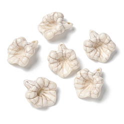 Снежный Акриловые бусины, имитация бирюзовый бисер, цветок, снег, 22.5x18.5x8 мм, отверстие : 1.6 мм, Около 476 шт / 500 г