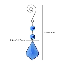 Королевский синий Подвесные украшения из стеклянных листьев, ловцы солнца для украшения дома и улицы, королевский синий, 146 мм