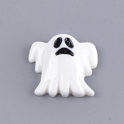 White Resin Cabochons, Ghost, White, 21.5x23x7mm