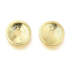 Золотой Spacer бисер латунные, плоско-круглые, золотые, 6x1 мм, отверстие : 1.4 мм