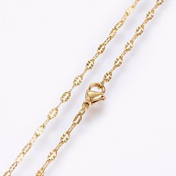 Золотой 304 из нержавеющей стали Кабельные зажимы ожерелья, с карабин-лобстерами , золотые, 19.69 дюйм (50 см), 2x0.5 мм, ссылка: 4x2x0.5 mm