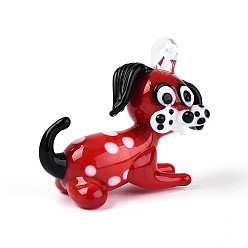 (123L) Белый крем непрозрачный блеск Подвески лэмпворк ручной работы, амулеты в виде пятнистых собак, огнеупорный кирпич, 27~31.5x34~37.5x17.5~18.5 мм, отверстие : 3.5~4.5x3.5~4 мм