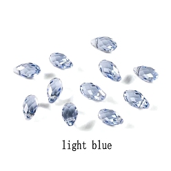 Стально-синий 72шт. прозрачные электропластинчатые стеклянные подвески, ab colocr покрытый, граненые, слеза, стальной синий, 13x6.5 мм