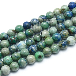 Chrysocolla and Lapis Lazuli Assembled Synthetic Chrysocolla and Lapis Lazuli Beads Strands, Round, 10~10.5mm, Hole: 1mm, about 38pcs/strand, 15.75 inch(40cm)