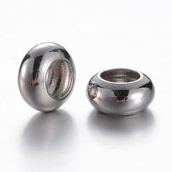 Платина Spacer бисер латунные, рондель, платина, 8x4 мм, отверстие : 4 мм