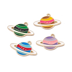 Случайный цвет Подвески из сплава , с эмалью, очарование планеты, золотые, случайный цвет, 18x26x1 мм, отверстие : 1.8 мм