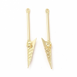 Золотой Стойки обшивки сплава большие кулоны, без кадмия, без никеля и без свинца, очарование меча, золотые, 59x9x5 мм, отверстие : 1.5 мм