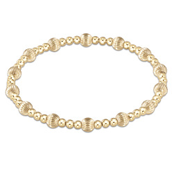 Golden Runde, elastische Armbänder aus Messing im böhmischen Stil, golden, 6.89 Zoll (17.5 cm)