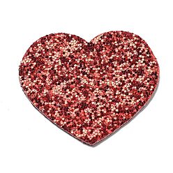 (123L) Белый крем непрозрачный блеск Большие кожаные подвески, с блестками, коллекция ко дню святого валентина, сердце, огнеупорный кирпич, 50x56.5x2 мм, отверстие : 1.6 мм
