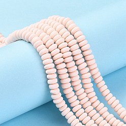 Фора Полимерной глины ручной работы бисер нитей, для поделок ювелирных изделий, плоско-круглые, оранжевые, 6~7x3 мм, отверстие : 1.5 мм, около 113~116 шт / нитка, 15.55 дюйм ~ 16.14 дюйм (39.5~41 см)