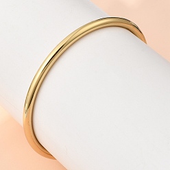Золотой 304 простые браслеты из нержавеющей стали для женщин, золотые, 0.16 дюйм (0.4 см), внутренний диаметр: 2.54 дюйм (6.45 см)