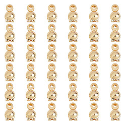 Настоящее золото 18K 300шт. латунные наконечники бусин, Калотте заканчивается, крышка раскладушки, реальный 18 k позолоченный, 7x4 мм, отверстие : 1 мм, внутренний диаметр: 3 мм